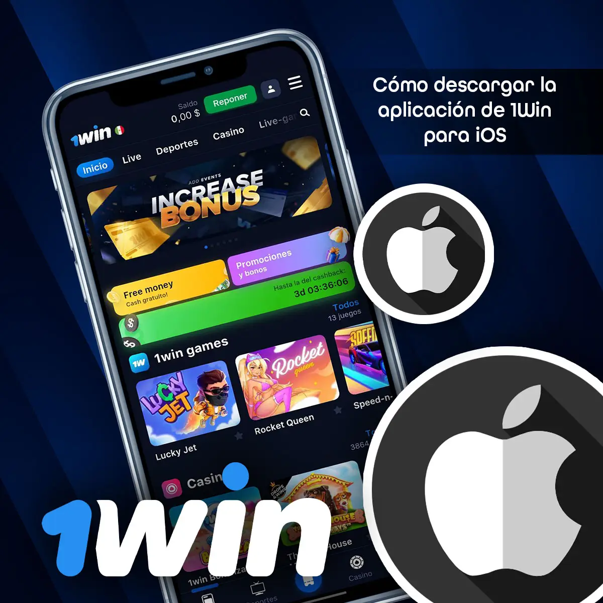 Descargar la app oficial de 1win en ios