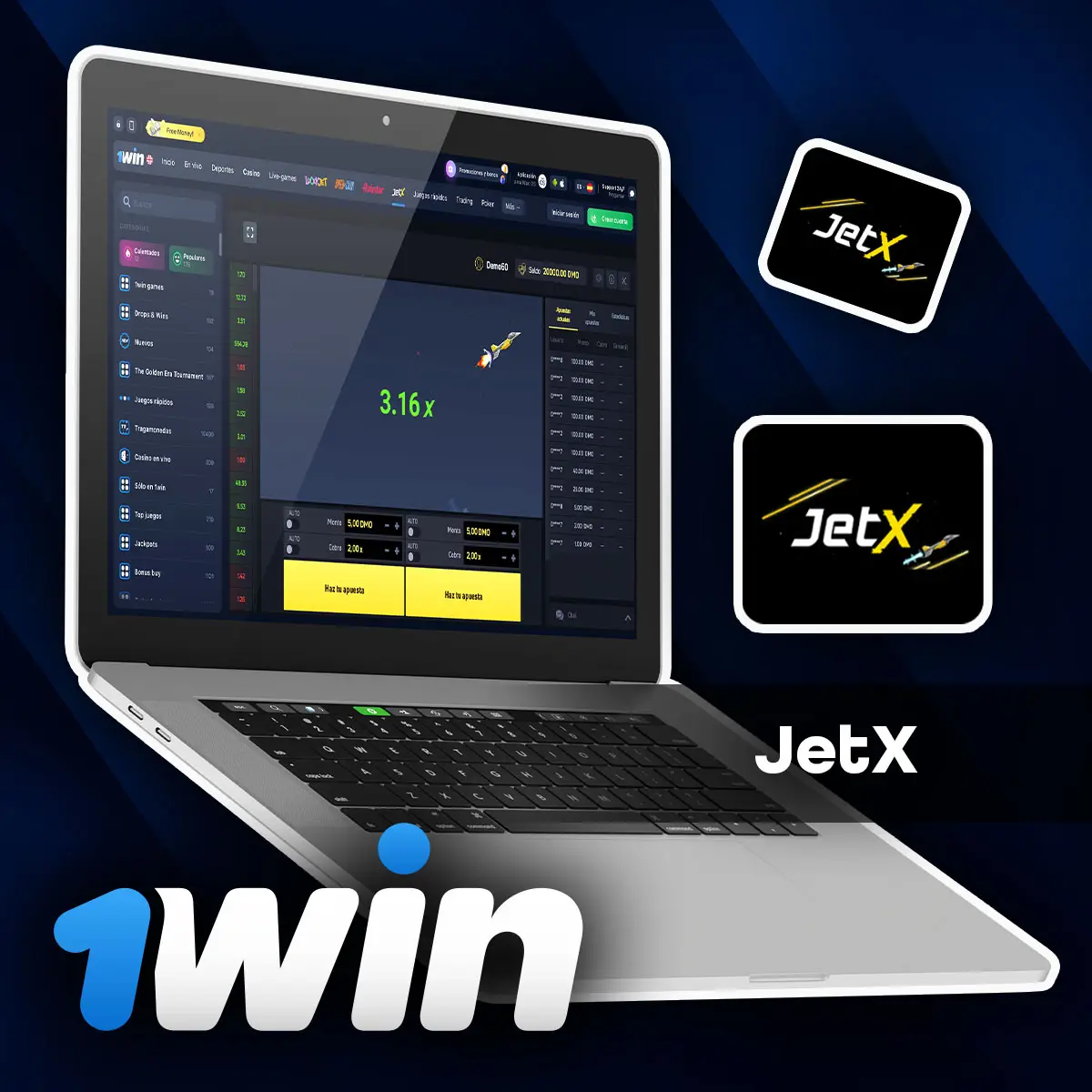Cómo jugar al jet x en la aplicación móvil 1win