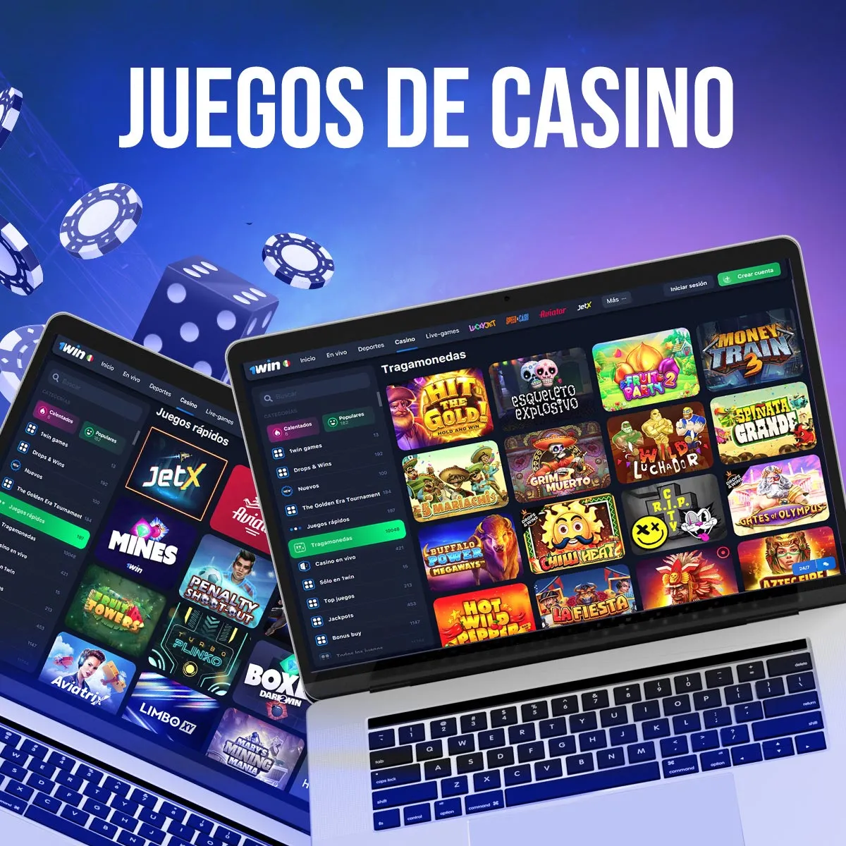 Un gran número de juegos de casino en la aplicación móvil de 1win