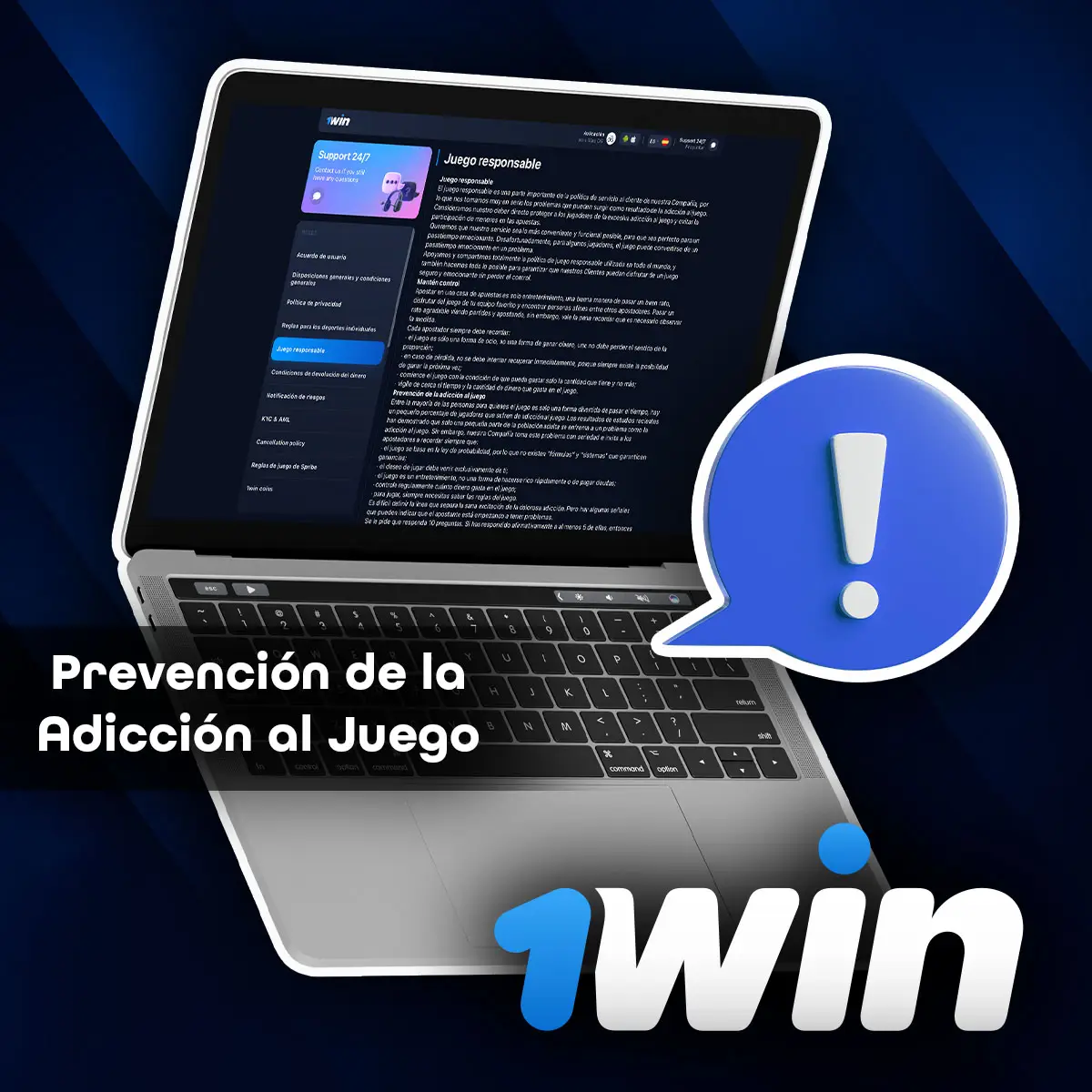 1Win: Prevención y gestión de la adicción al juego