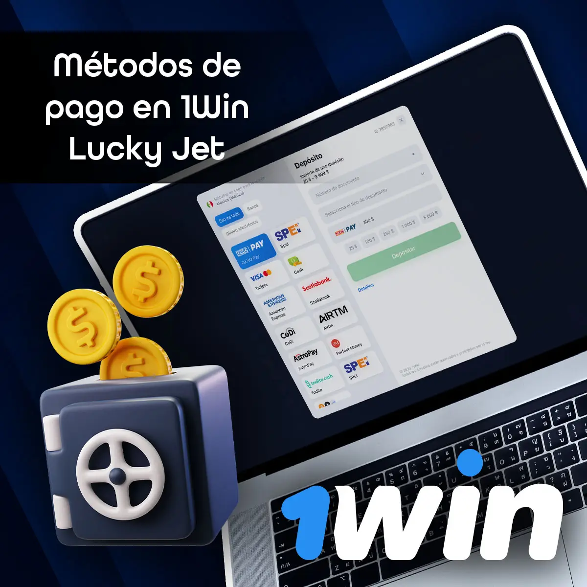 Cómo depositar dinero en tu cuenta 1Win para empezar a jugar a Lucky Jet en México