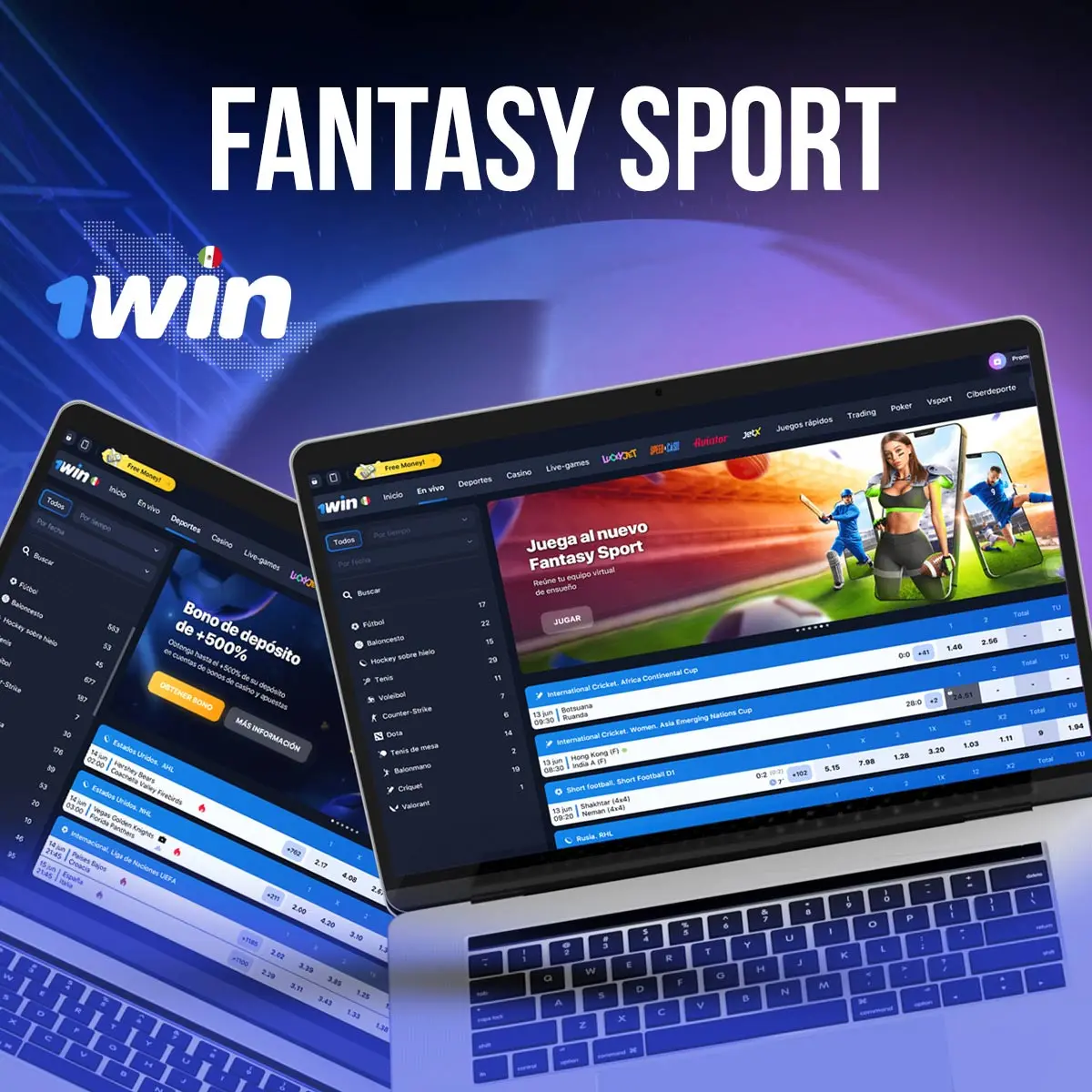 Apostar a deportes de Fantasy sport en línea en la aplicación móvil 1win