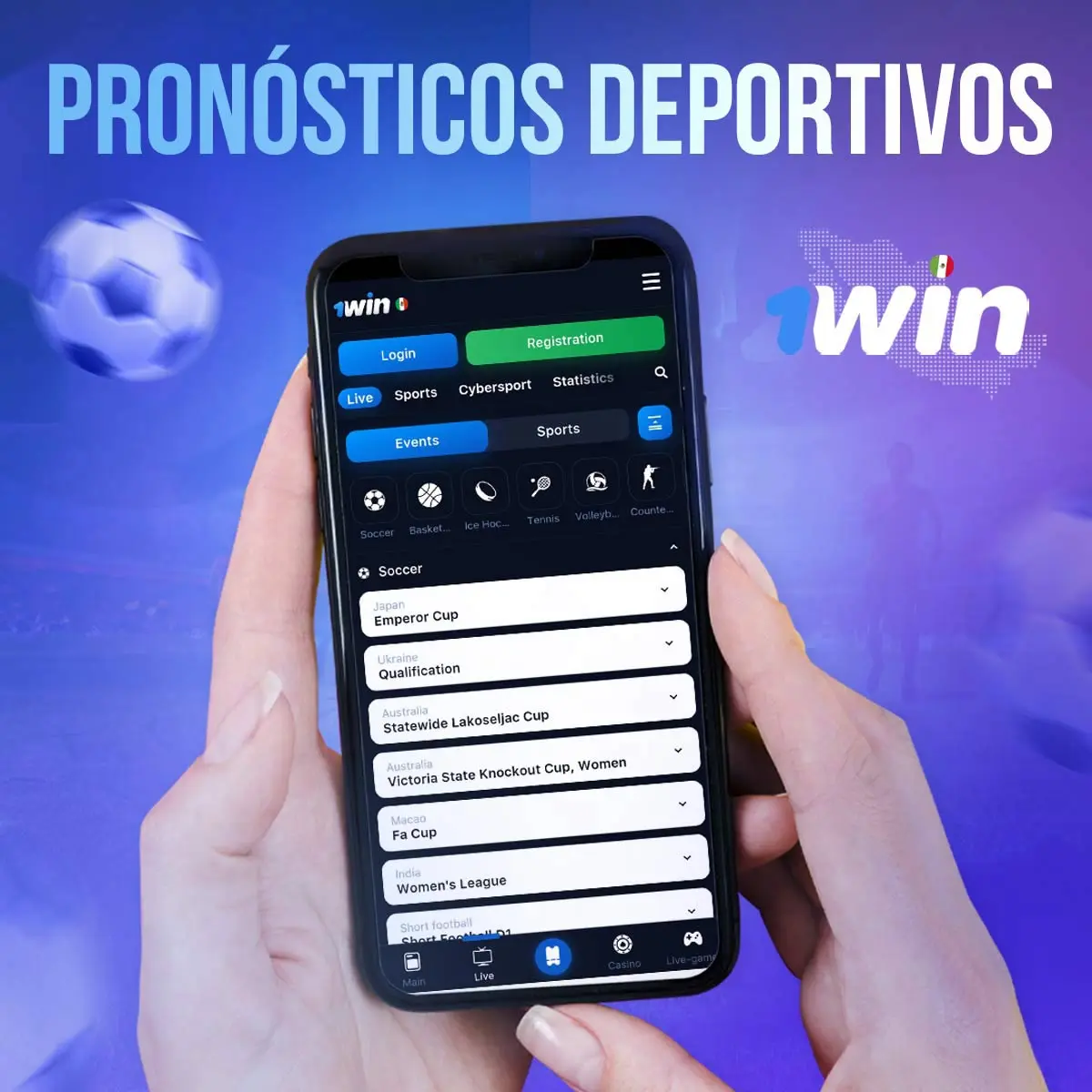 Apuestas en línea en todos los deportes en la aplicación móvil 1win en México