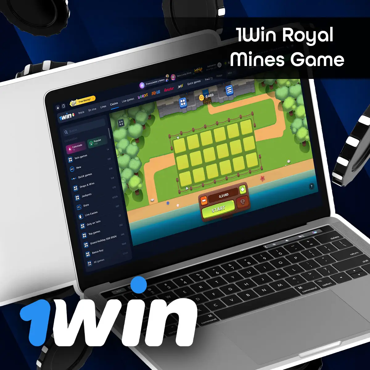 Reglas del juego clásico Mines 1Win