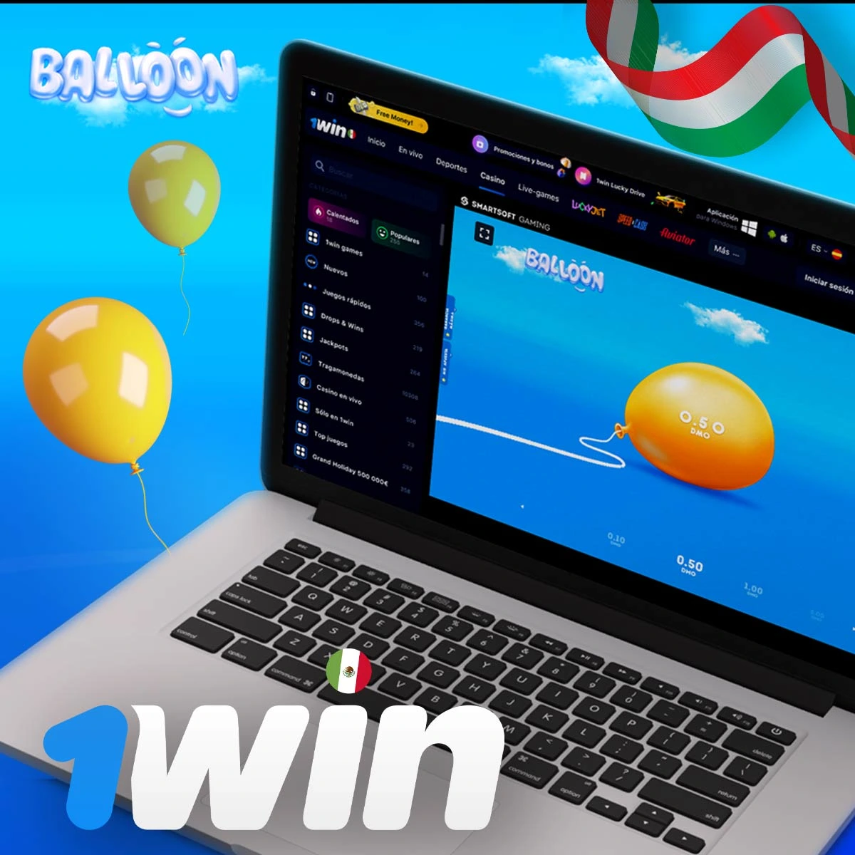 Revisión del juego Balloon en la plataforma 1Win en México